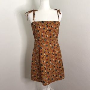 Nasty Gal Tan Floral Mini Dress NEW WITH TAGS